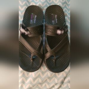 Skechers Black Slide Sandals